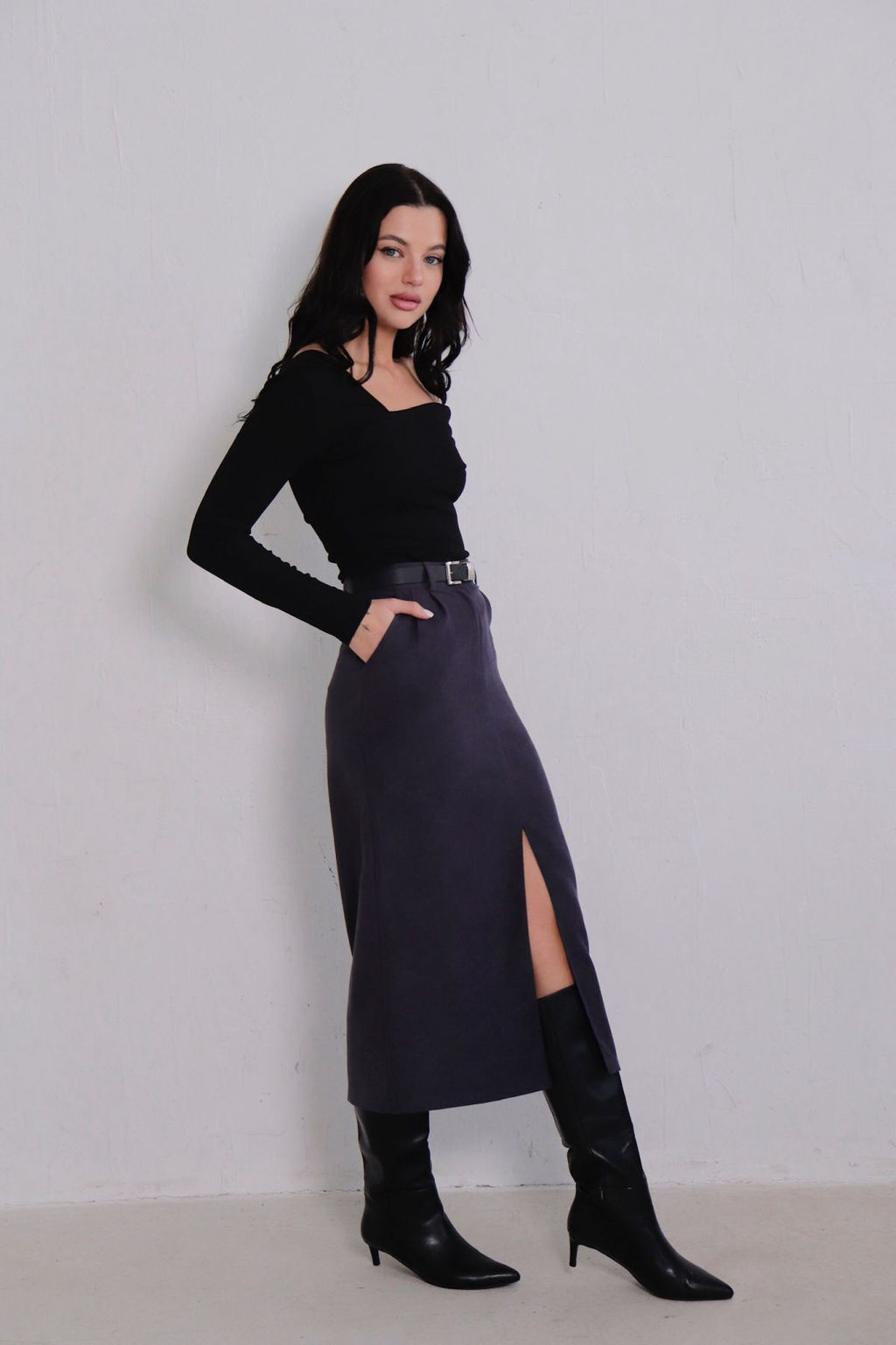 Юбка миди-макси с разрезом спереди - Martichelli фото 146