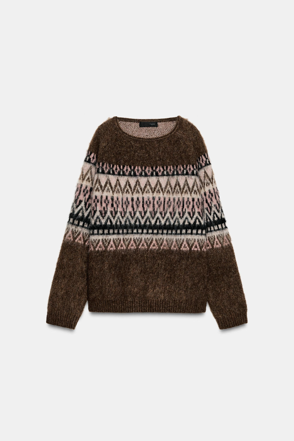 JACQUARD BRUSHED EFFECT KNIT JUMPER - Zara фото 5