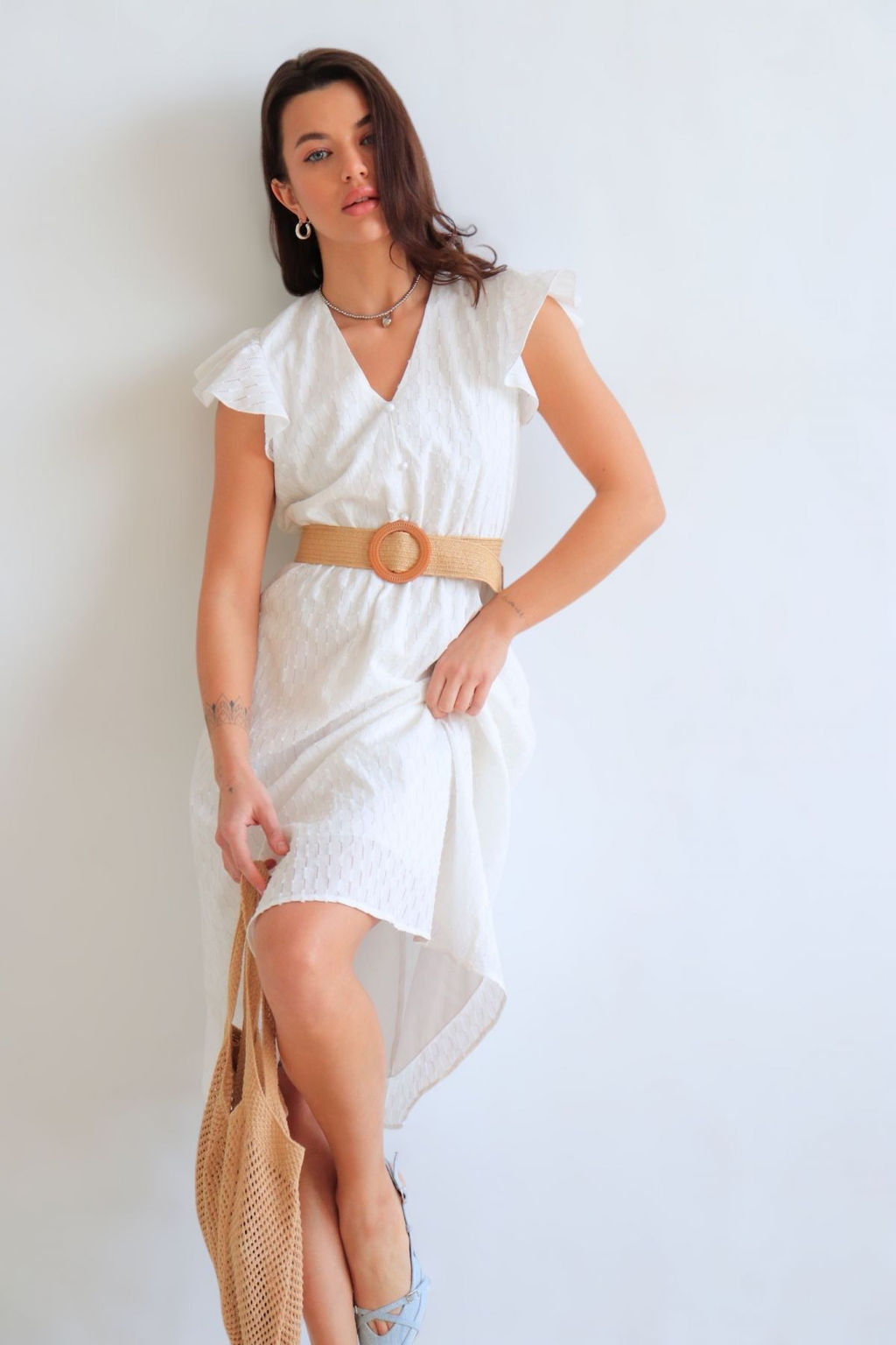 Martichelli Платье хлопковое белое  фото 2