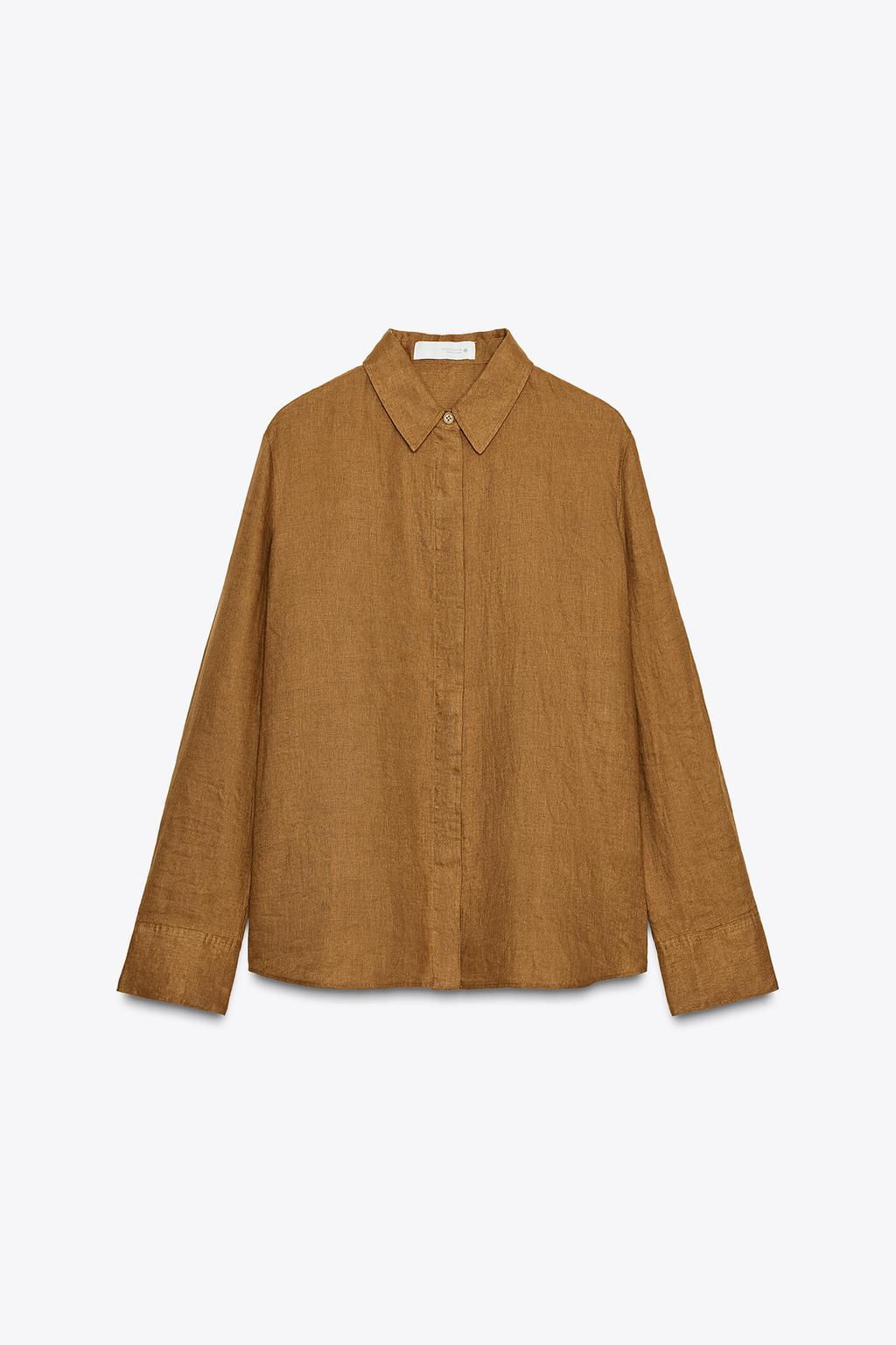 ZW COLLECTION 100% LINEN SHIRT - Zara фото 26