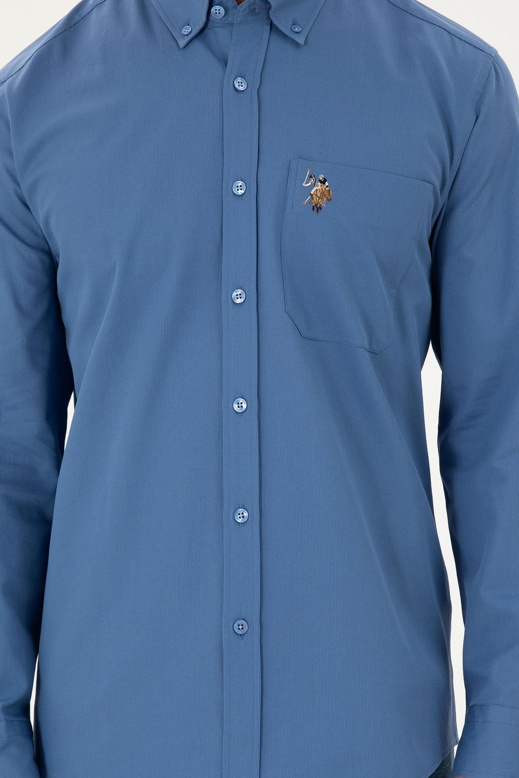 Мужская темно-синяя рубашка с длинным рукавом Неожиданная скидка в корзине - U.s. polo assn фото 13
