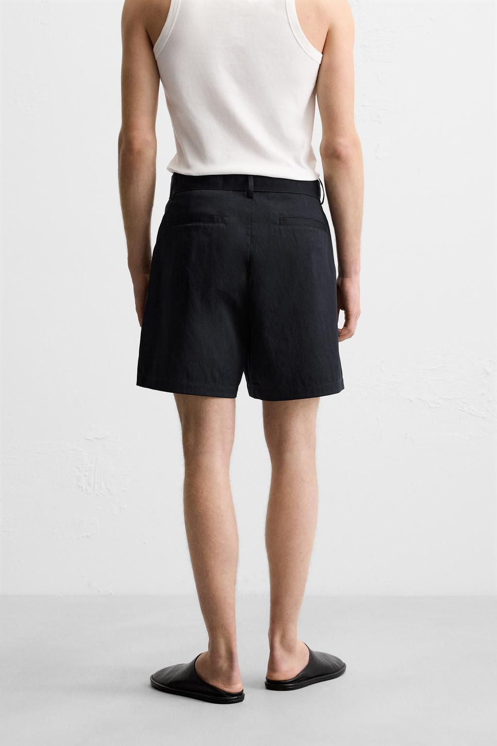 PLEATED BERMUDA SHORTS WITH BELT - Zara фото 3