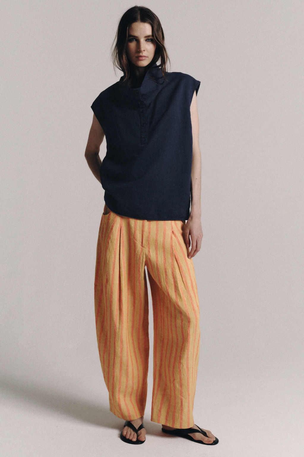 CAMISA CON LINO ZW COLLECTION / Marino