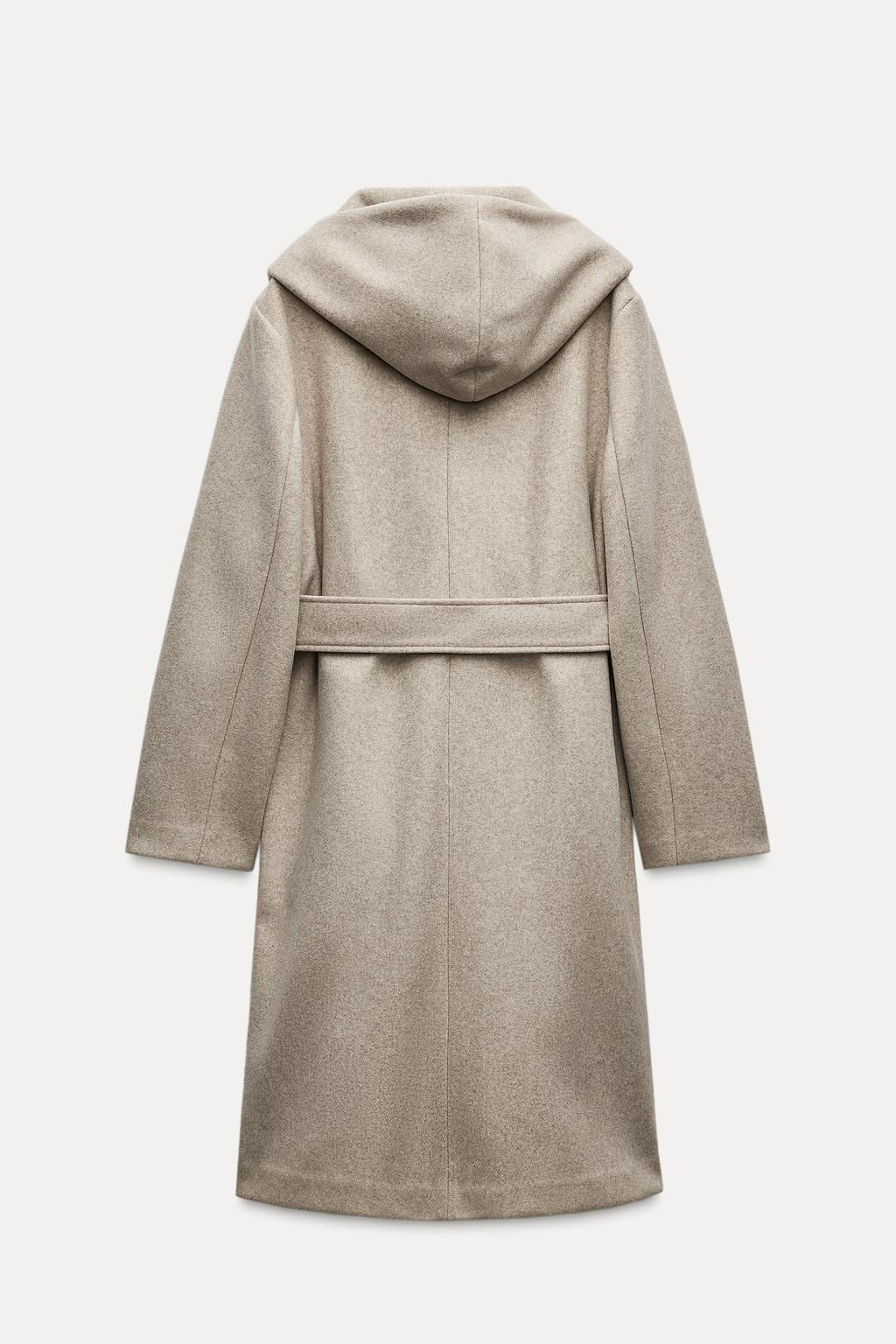 SOFT HOODED BELTED COAT - Zara фото 15