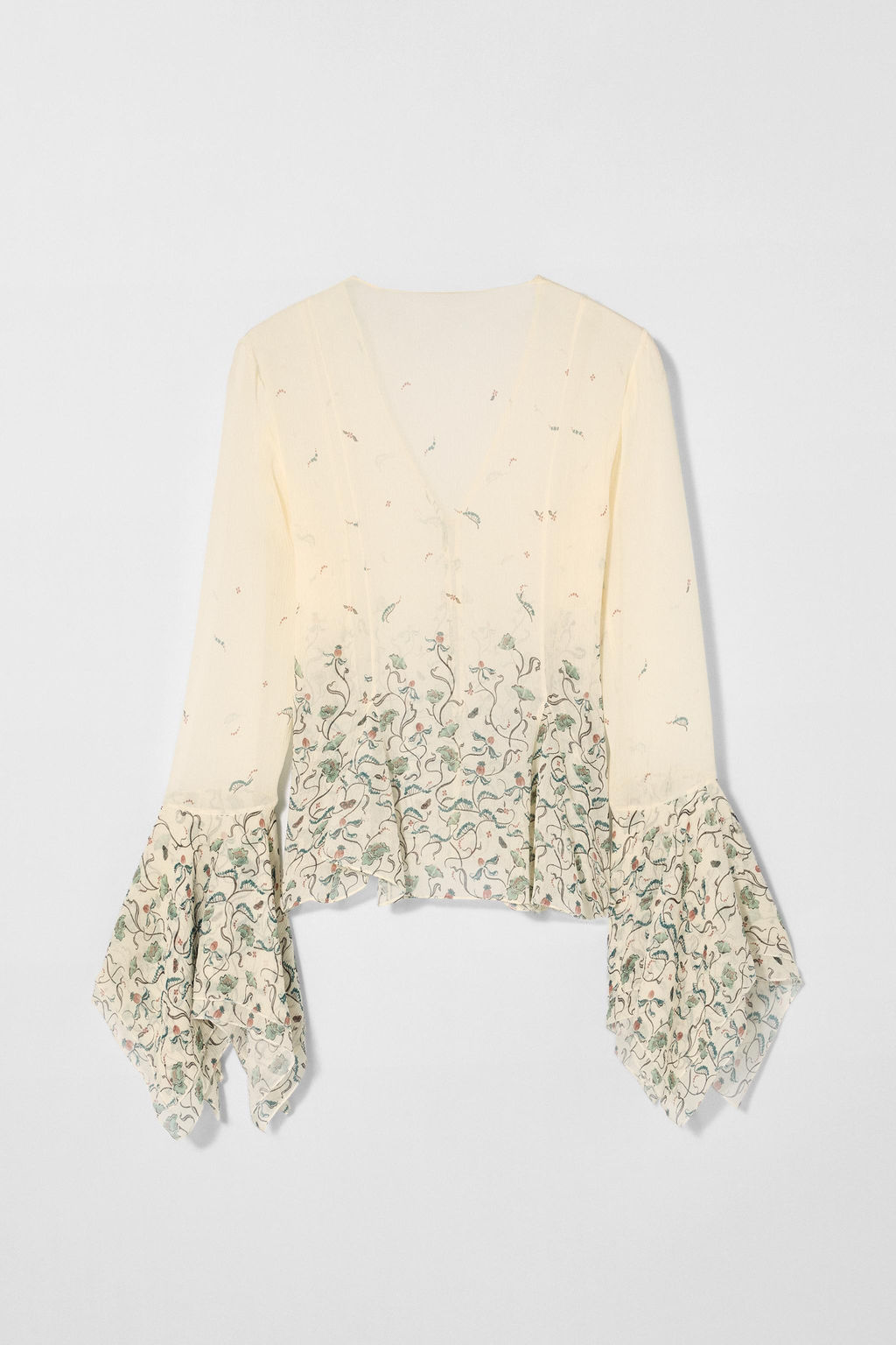 SILK PRINTED BLOUSE KATE MOSS X ZARA  фото 7