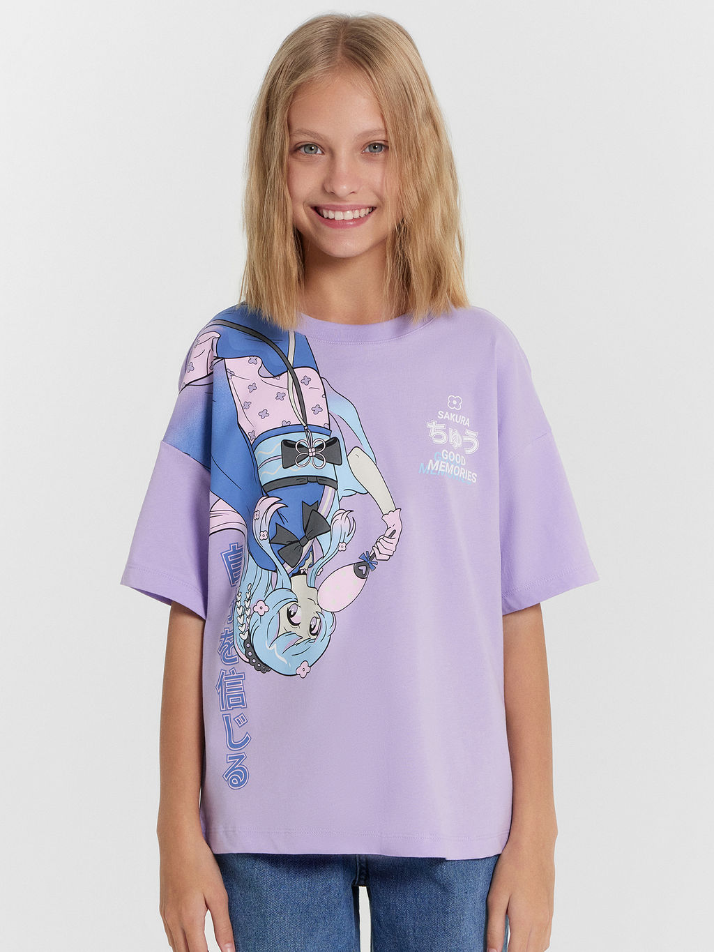 Футболка для девочек фиолетовая с аниме - Mark formelle фото 2
