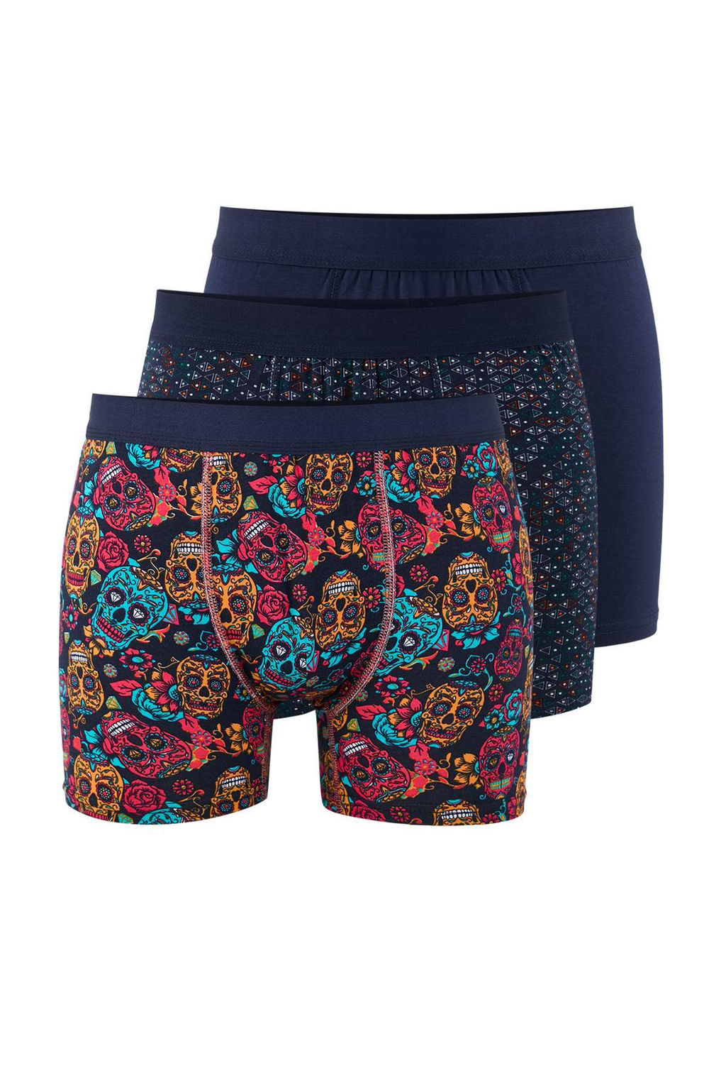 Siyah Desenli Pamuklu Likral? 3lu Boxer TMNAW26BX00000 - Trendyolmilla фото 15