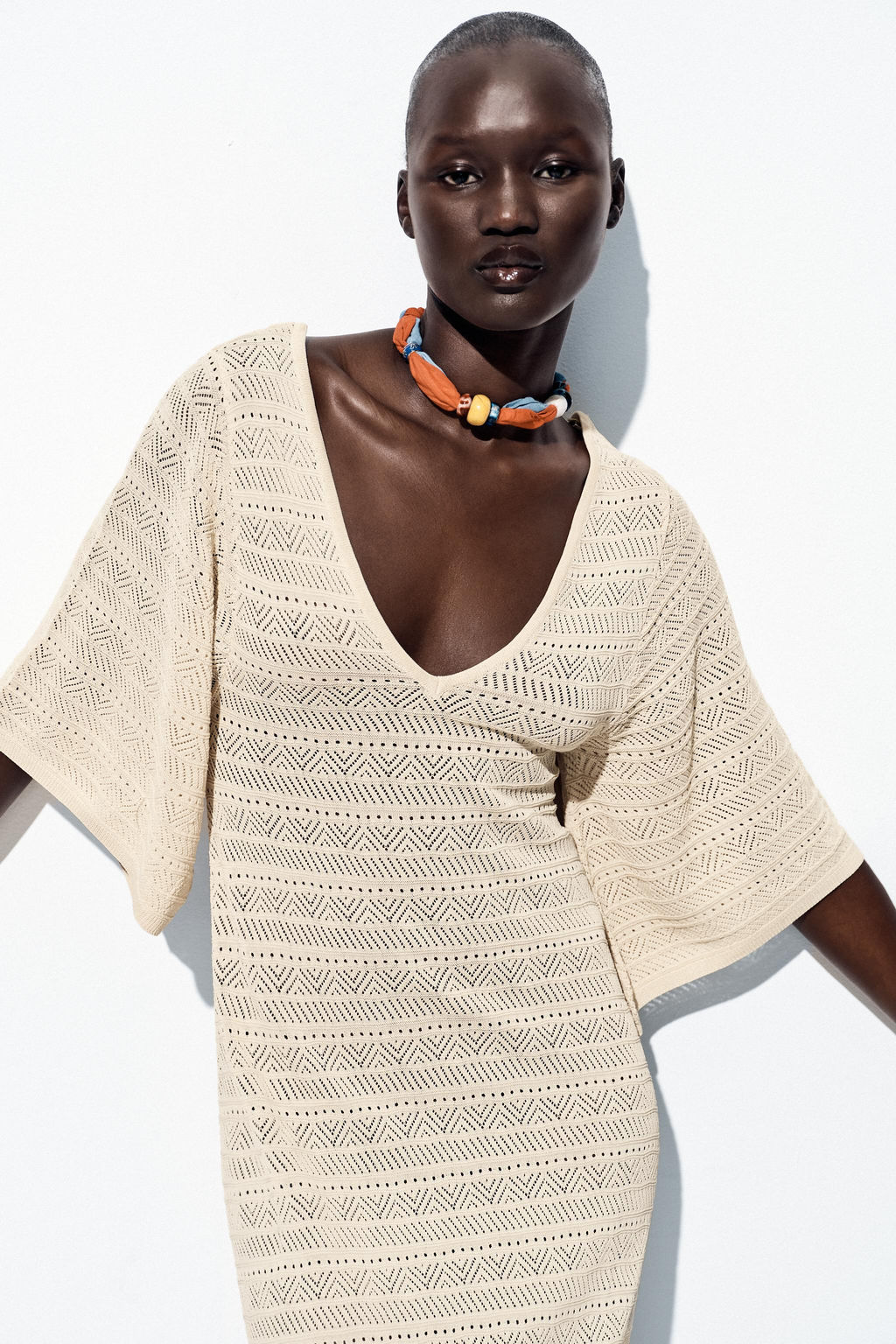 POINTELLE KNIT MAXI DRESS - Zara фото 12