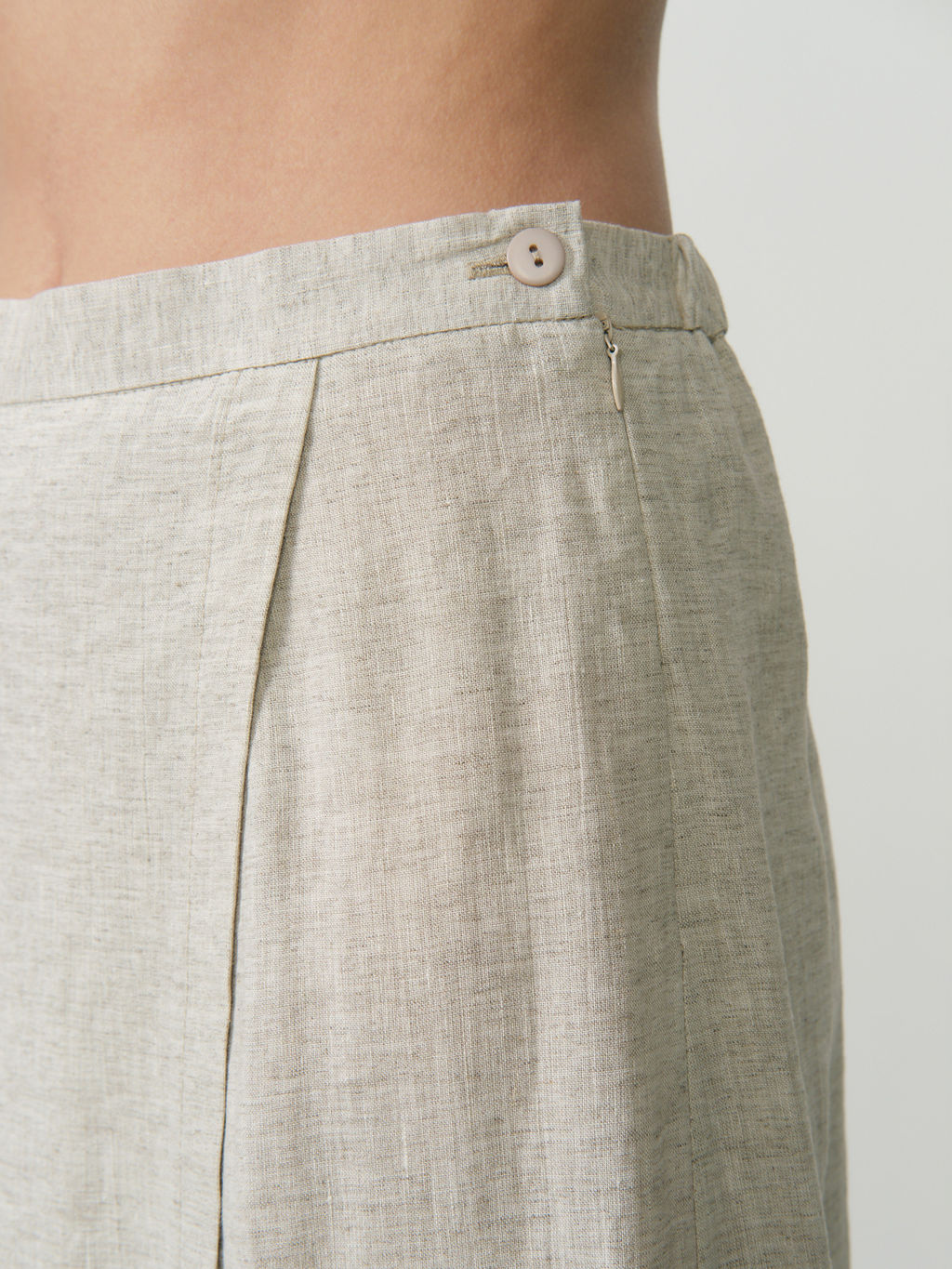 Брюки льняные Б043Т серый меланж