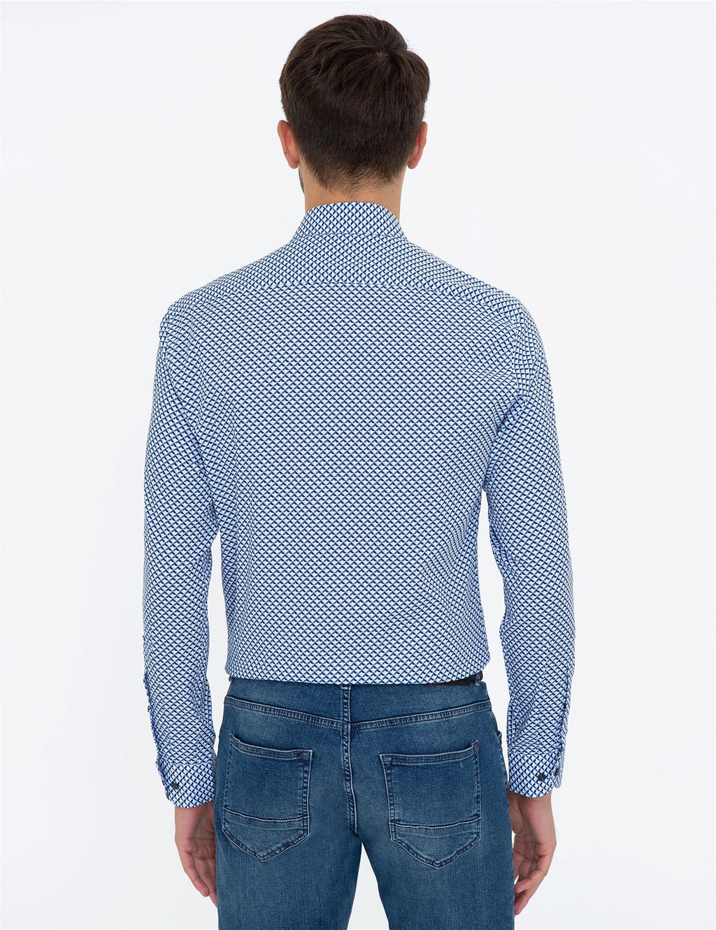 Lacivert Slim Fit Uzun Kollu G_mlek - Pierre cardin фото 3