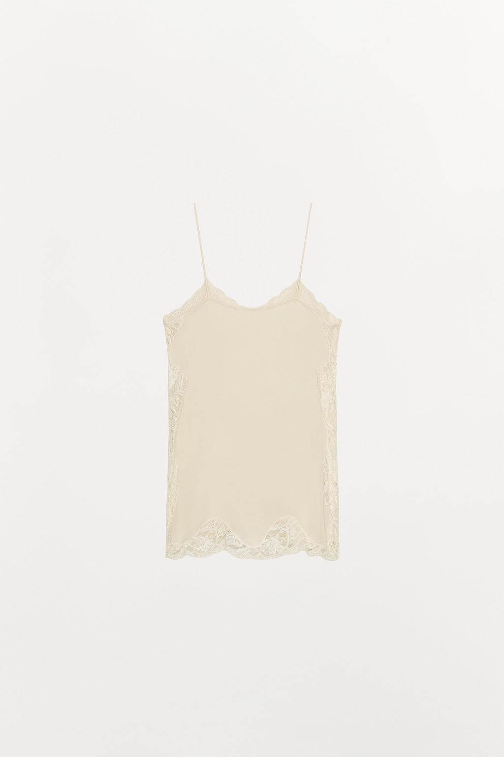ZW COLLECTION LACE-TRIMMED CAMISOLE TOP - Zara фото 5