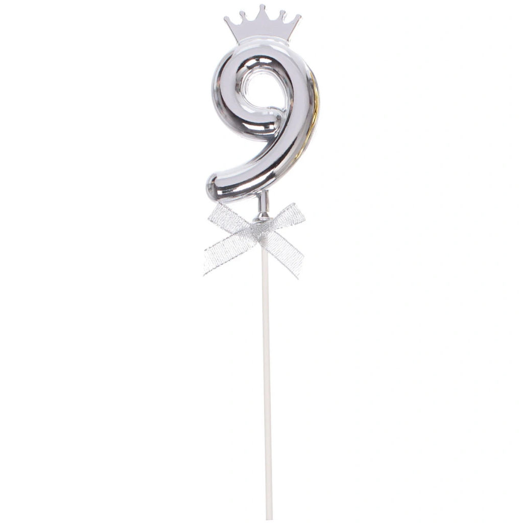 Топпер Цифра Королевский вечер "9" 22 см, микс