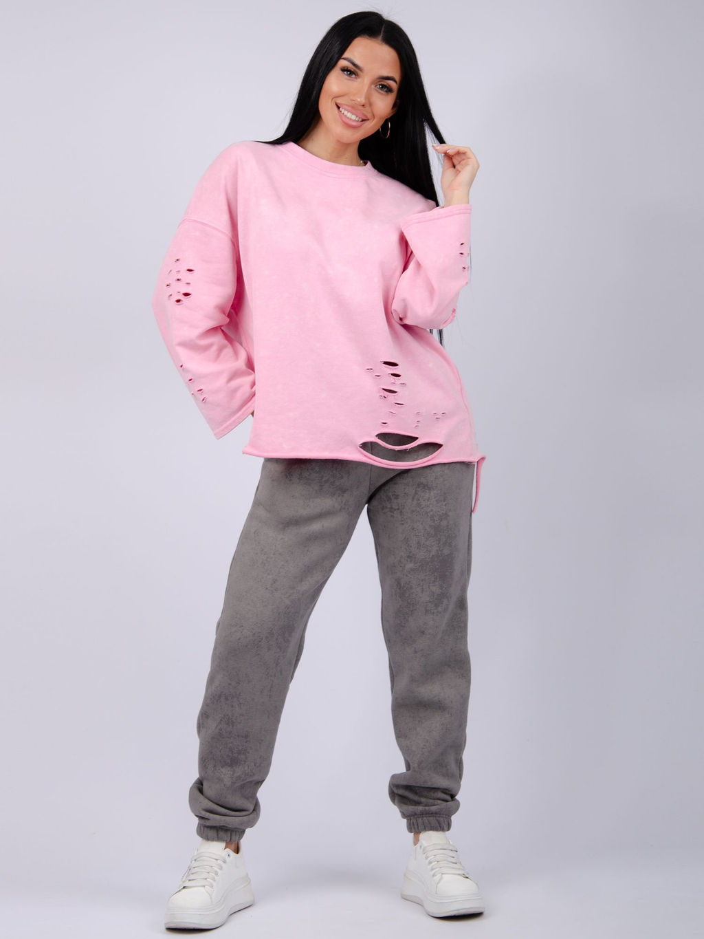 Джоггеры Мистерия 5, футер 3-х нитка начес - Малина фото 45