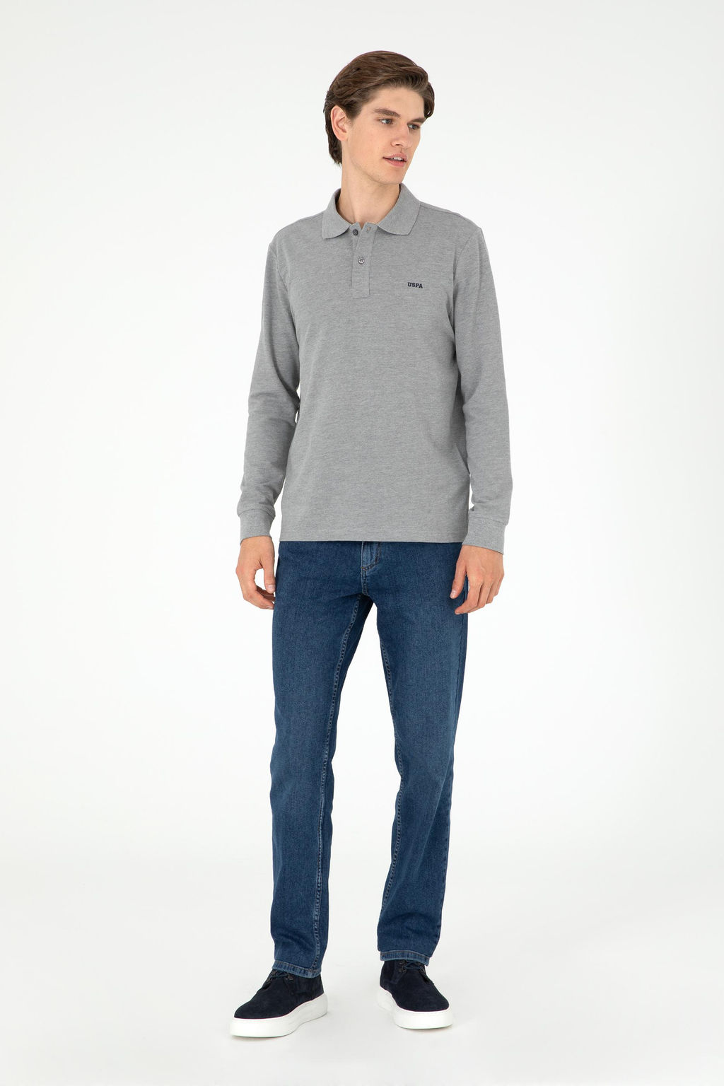 Мужской серый меланжевый базовый свитшот Неожиданная скидка в корзине - U.s. polo assn фото 4