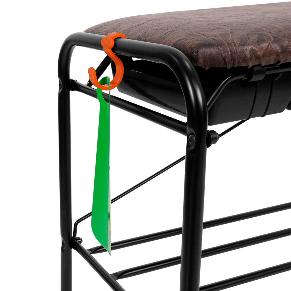 Подставка для обуви Альфа 13 с сиденьем и ящиком (Черный) (3-х полочная,45см) - Зм фото 2