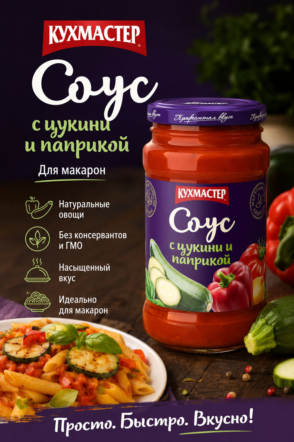 Соус Кухмастер Для макарон с цукини и паприкой 400 г