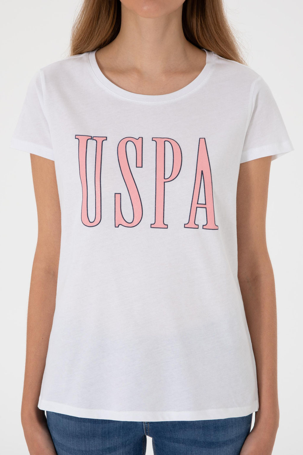 Kad_n Beyaz Bisiklet Yaka Ti__rt Sepette S_rpriz _ndirim - U.s. polo assn фото 7