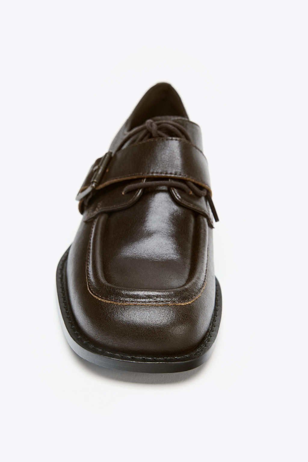 LEATHER BUCKLE LOAFERS - Zara фото 3