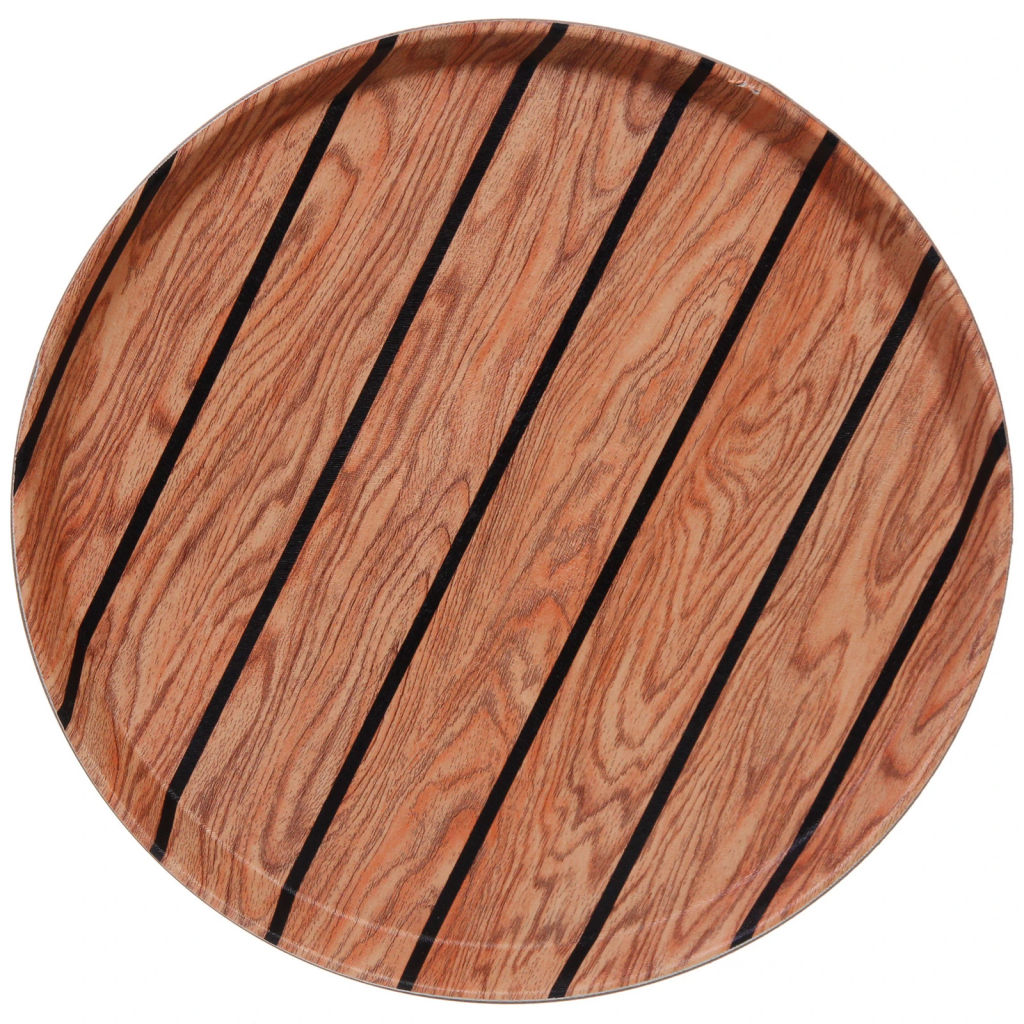 Цена за 2 шт. Поднос пластиковый "WOOD" 35см черная полоса