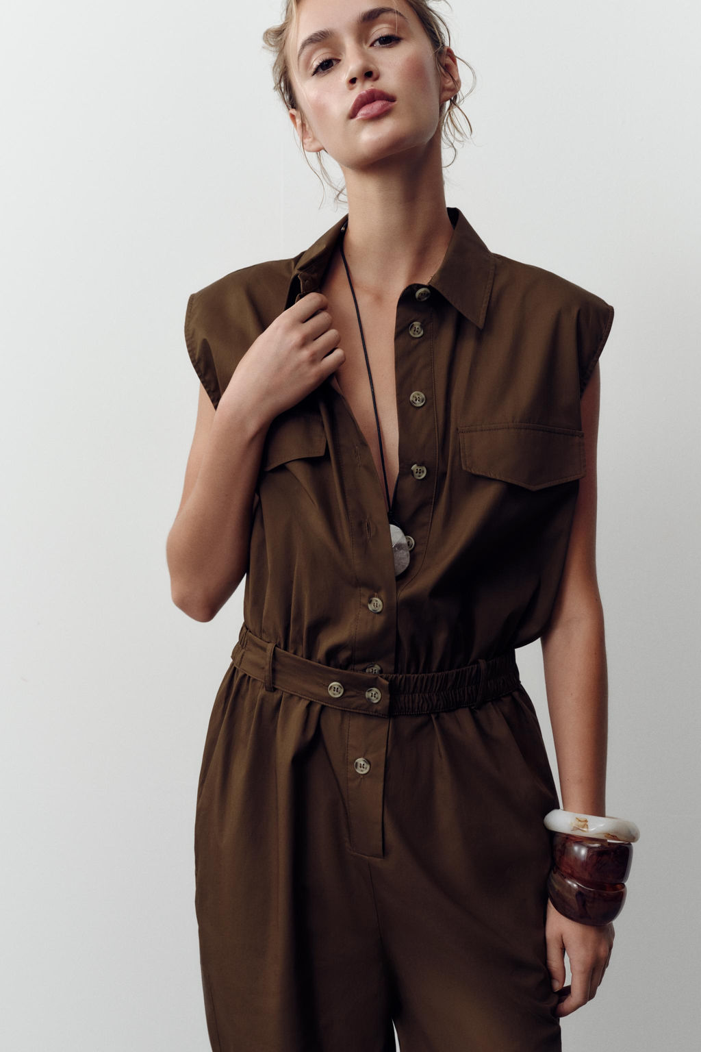 POPLIN JUMPSUIT - Zara фото 4