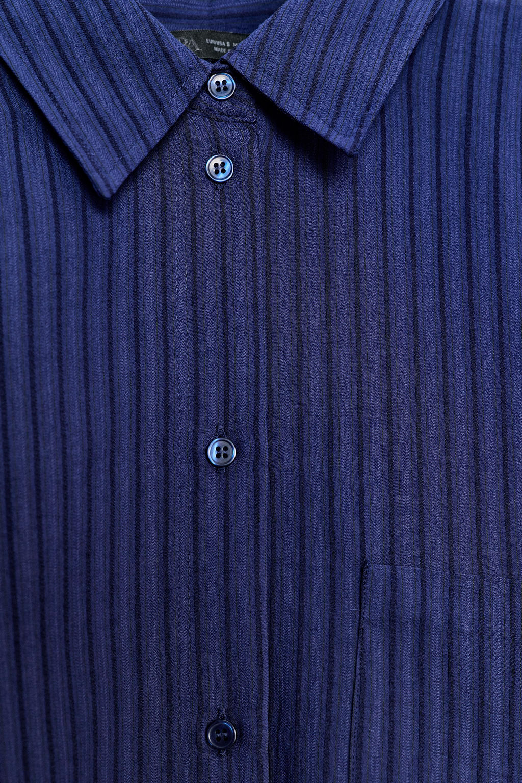 CAMISA RAYAS JACQUARD ZW COLLECTION / Marino - Zara фото 7