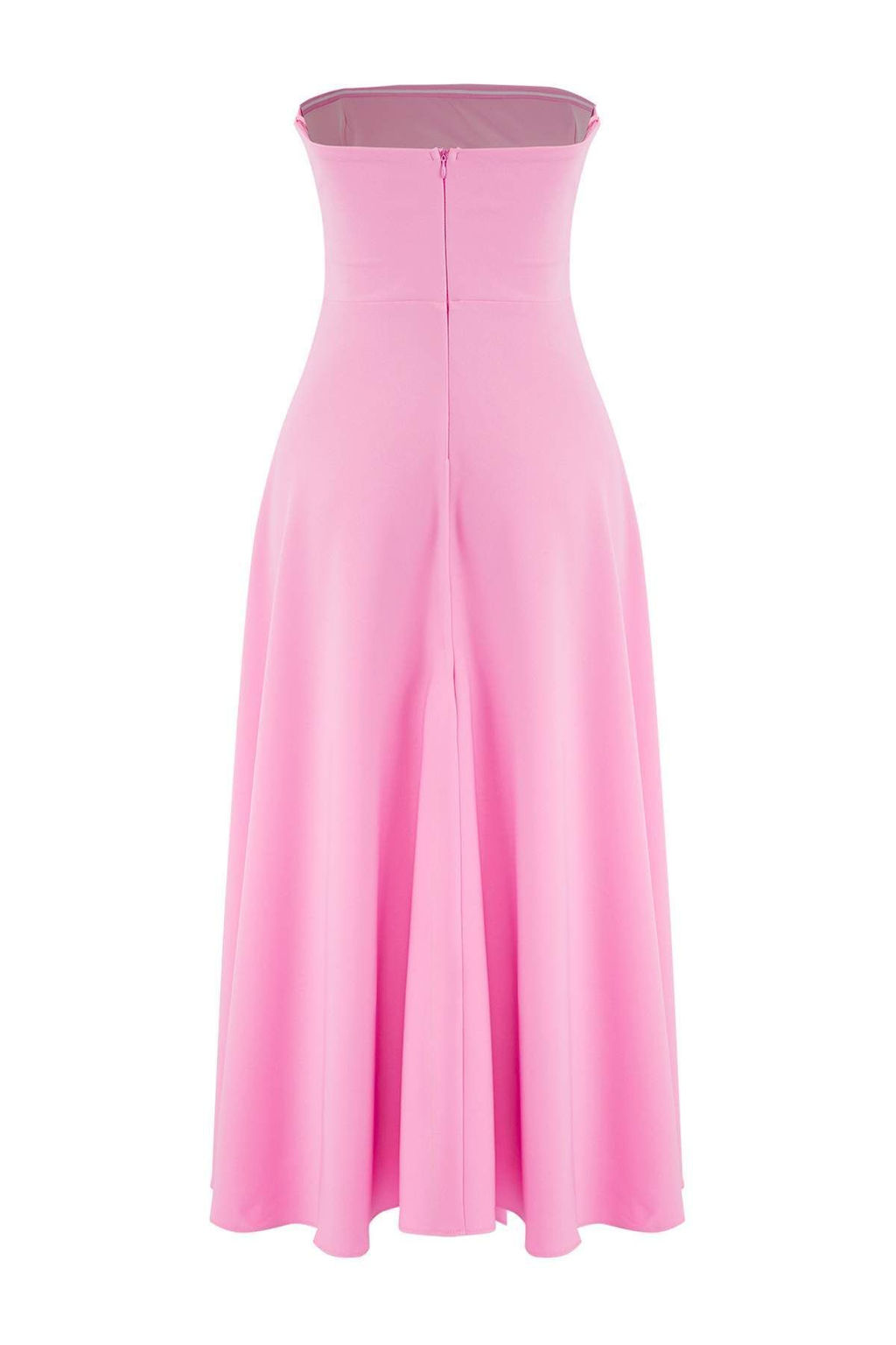 Pembe A-Kesim Straplez Dokuma S?k Abiye Gece Mezuniyet Elbisesi TPRSS24EL00139