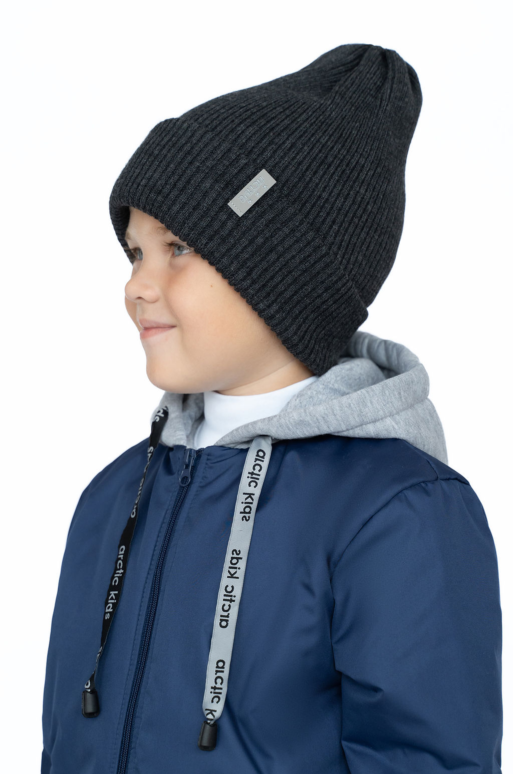 Шапка вязаная антрацит