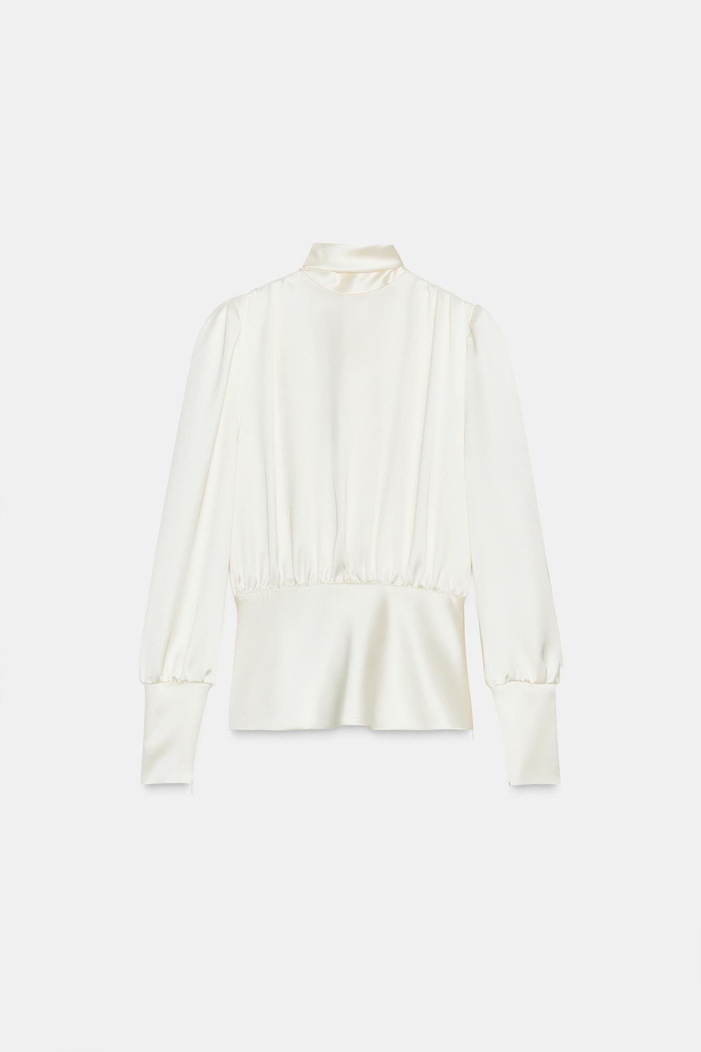 SATIN SHIRT WITH BOW DETAIL AT THE BACK