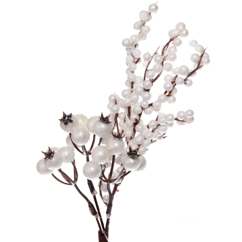 Цена за 2 шт. Ветка декоративная "Снежное утро" 33 см