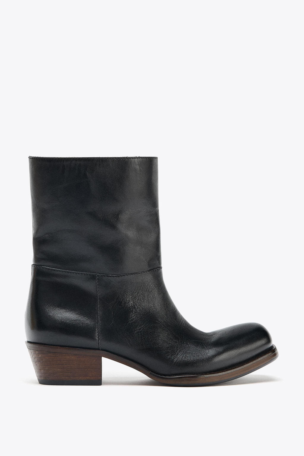 LEATHER COWBOY ANKLE BOOTS - Zara фото 4