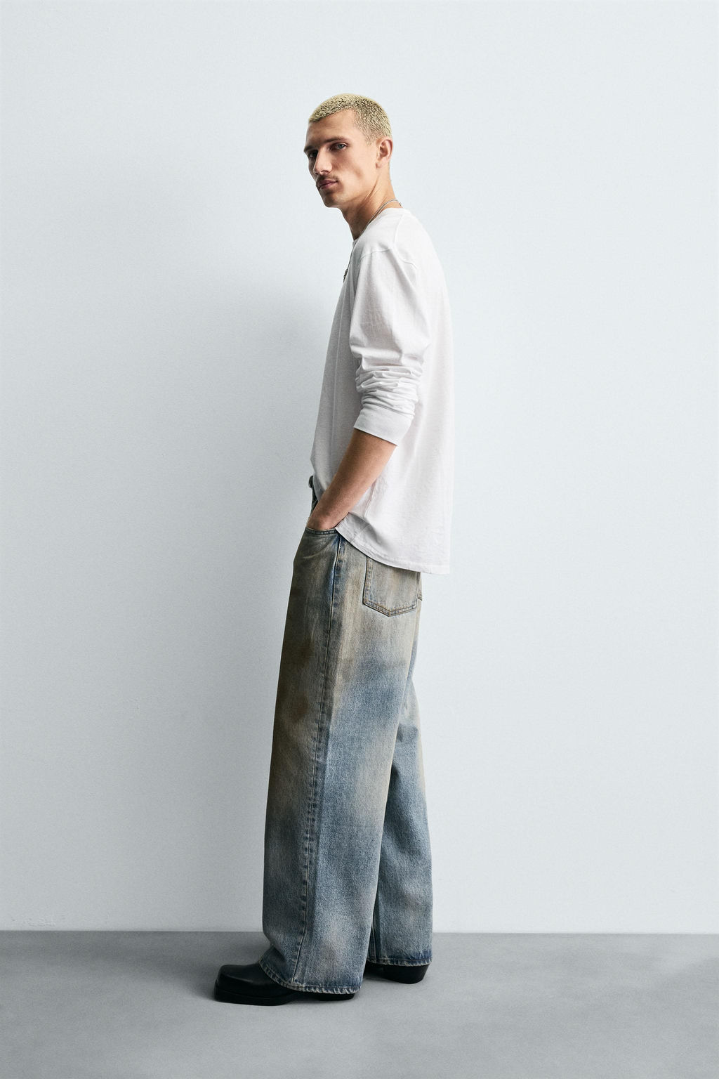 VINTAGE EFFECT BAGGY FIT JEANS - Zara фото 4