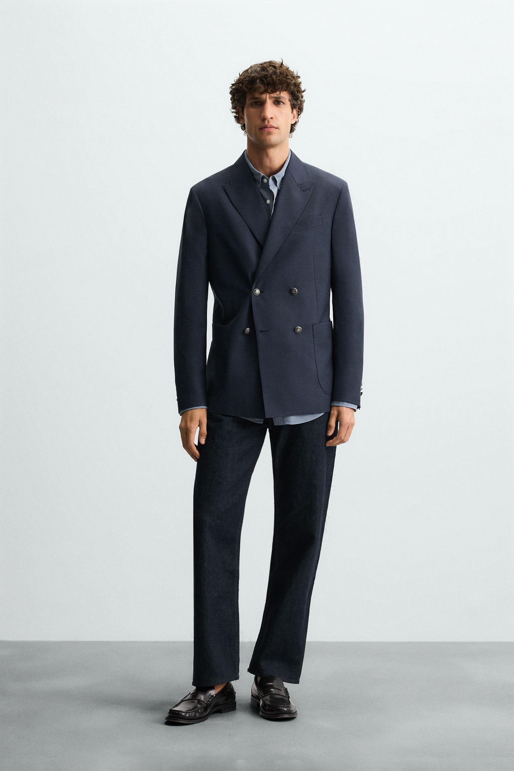 DOUBLE-BREASTED WOOL BLEND BLAZER - Zara фото 10