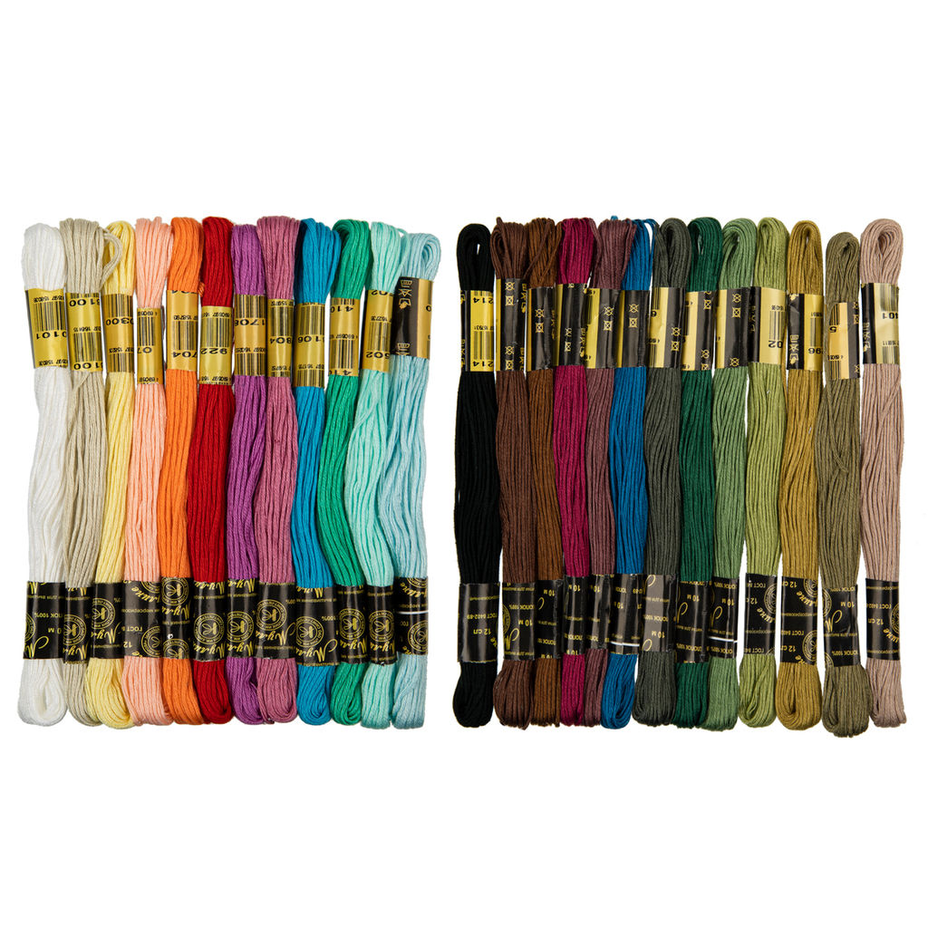 Нитки для вышивания ПНК им. Кирова мулине ассорти 100% хлопок 25 цв. x 10 м Ленинградское