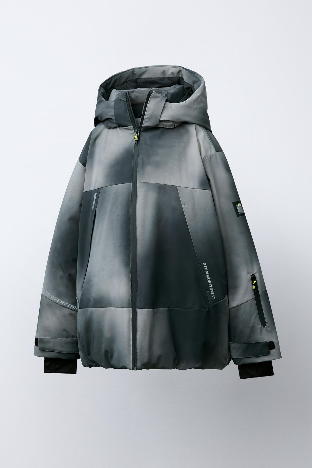 TIE DYE WATER-RESISTANT AND WINDPROOF DETACHABLE HOODIE JACKET RECCO® SYSTEM SKI COLLECTION - Zara фото 3