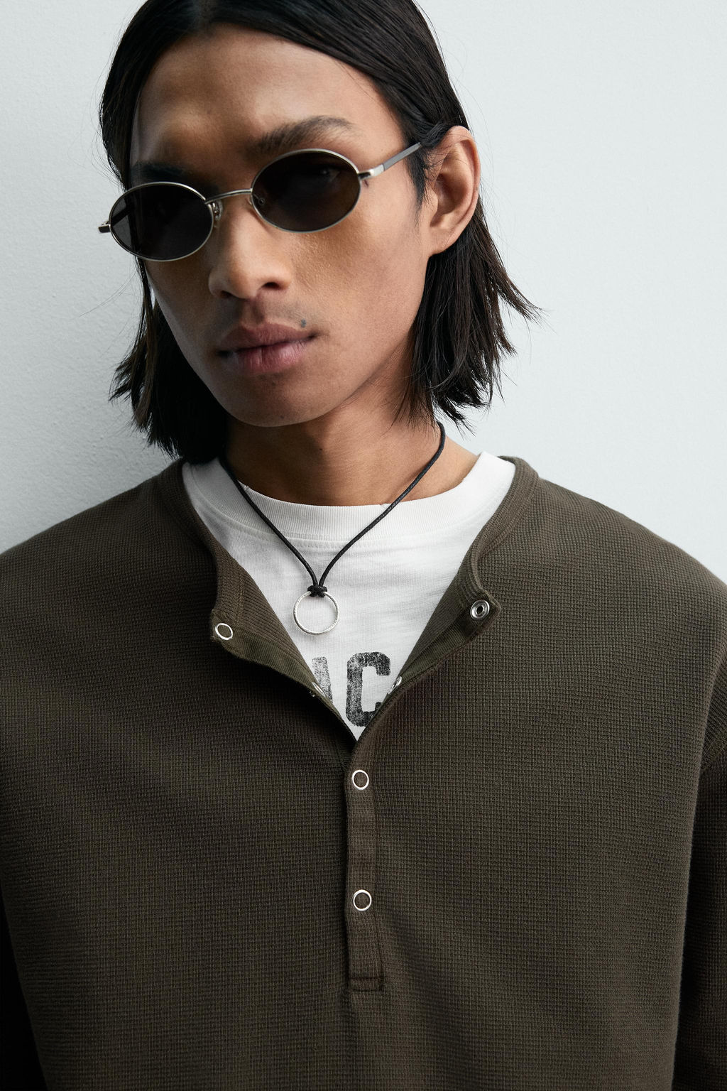 CAMISETA CUELLO PANADERO WAFFLE LIMITED EDITION / Khaki - Zara фото 5