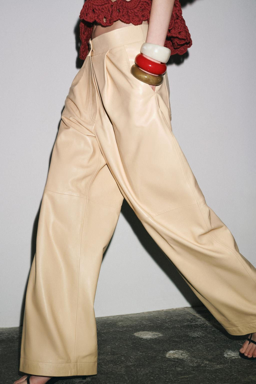 100% LEATHER BALLOON TROUSERS ZW COLLECTION - Zara фото 2