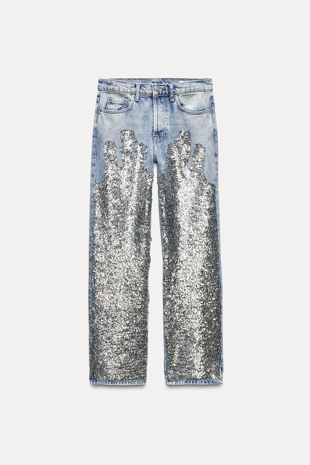ZW COLLECTION SEQUINNED JEANS - Zara фото 2