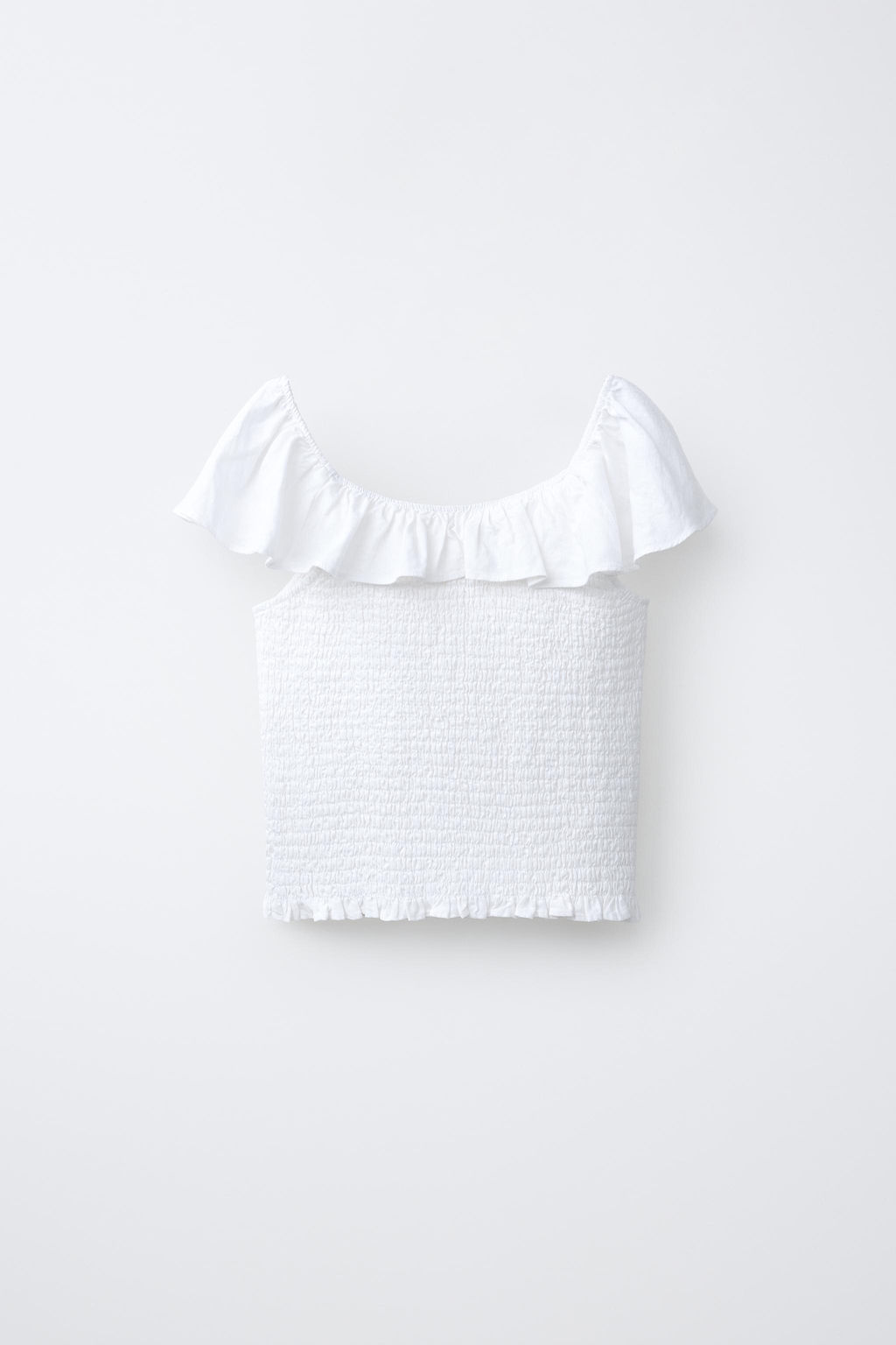 TOP CON LINO NIDO DE ABEJA / Blanco roto - Zara фото 4