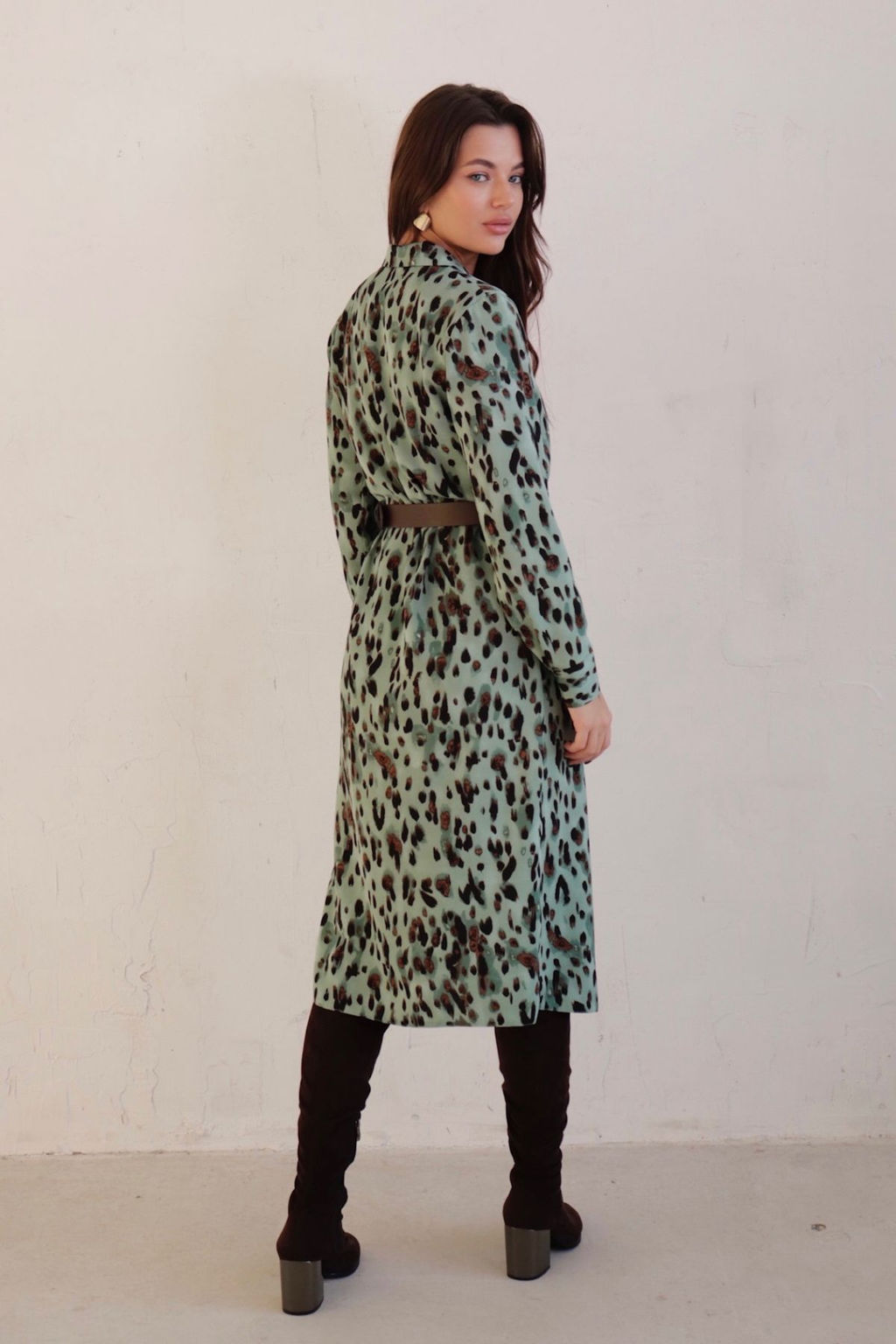 Платье-рубашка с английским воротником принт - Martichelli фото 139