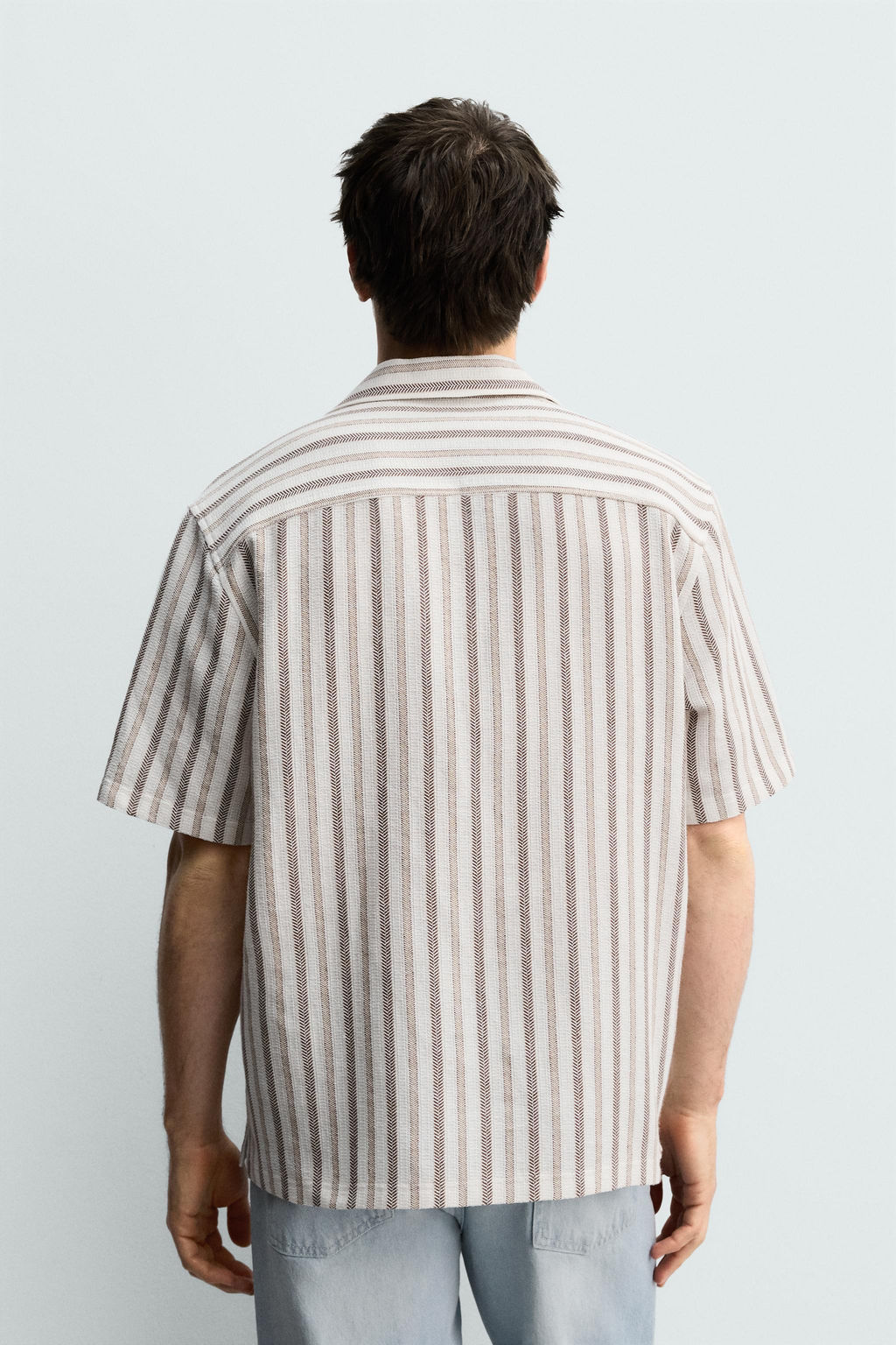 CAMISA REGULAR FIT JACQUARD RAYAS / Crudo - Zara фото 3