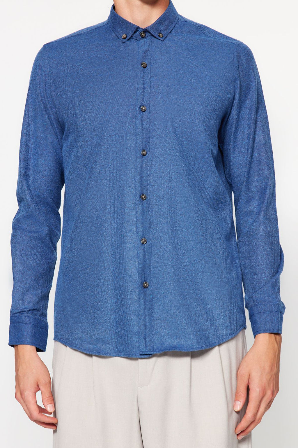 TRENDYOL MAN Yesil Slim Fit Dugmeli Yaka K?sl?k Gomlek TMNAW20GO0094 - Trendyolmilla фото 5