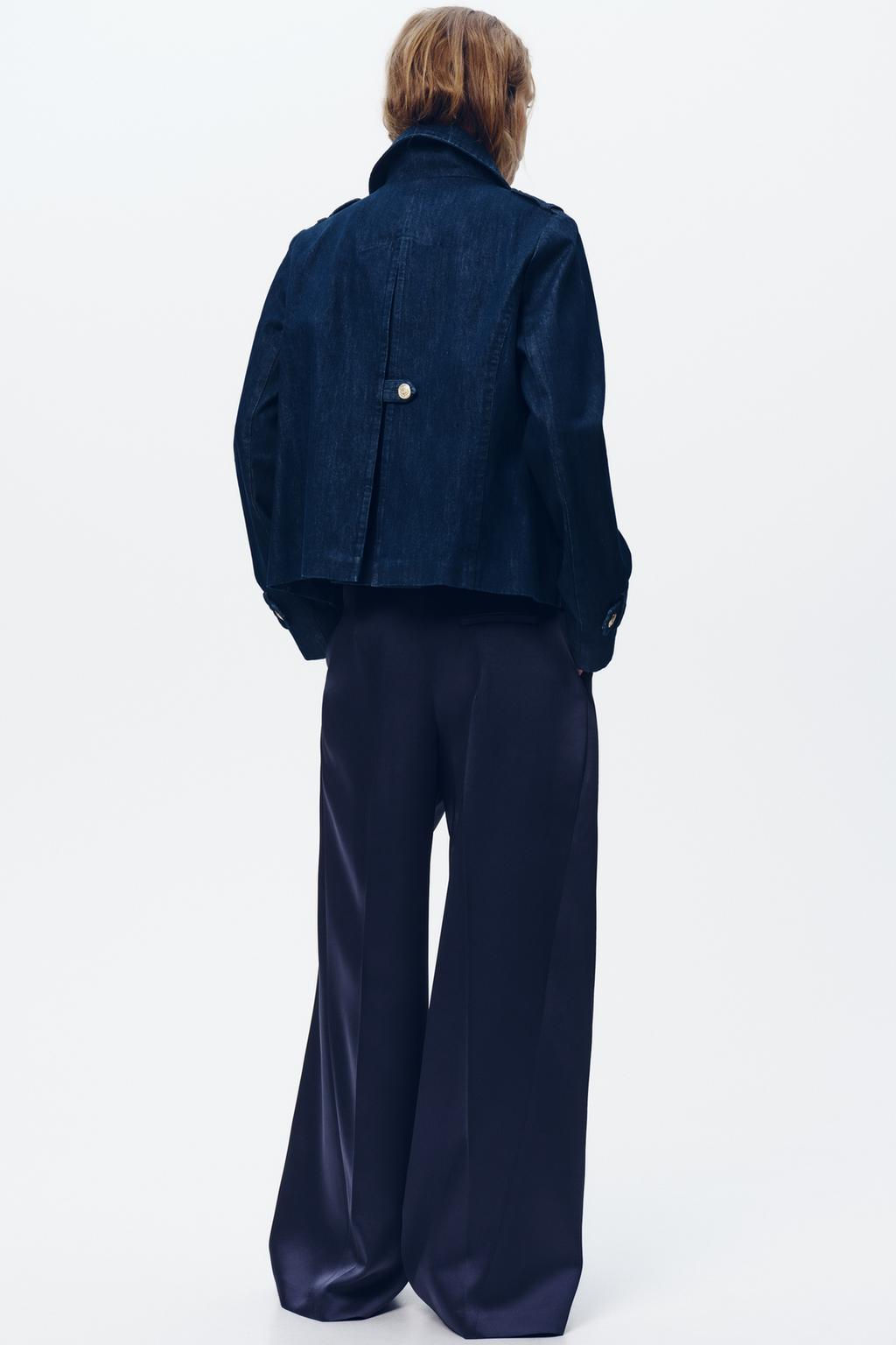 DOUBLE-BREASTED DENIM JACKET - Zara фото 4