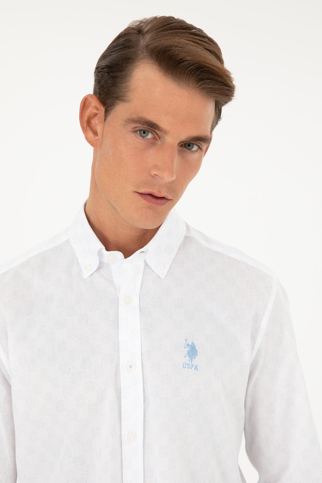 U. S. Polo Assn / Мужская голубая рубашка с длинным рукавом - U.s. polo assn фото 9