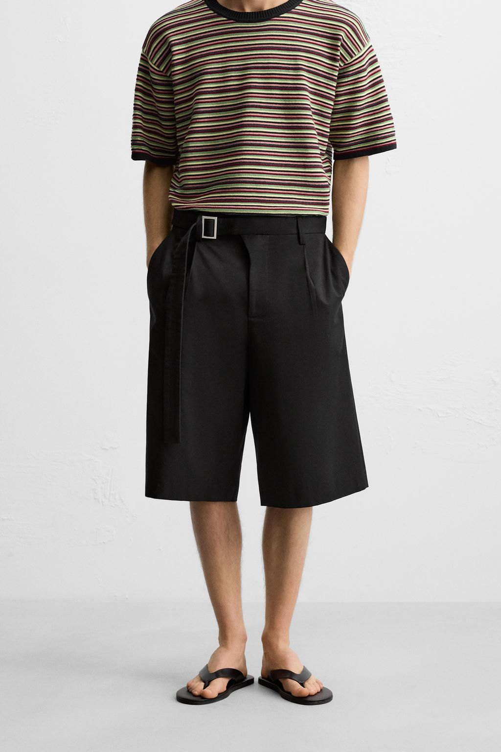 PLEATED BERMUDA SHORTS WITH BELT - Zara фото 2