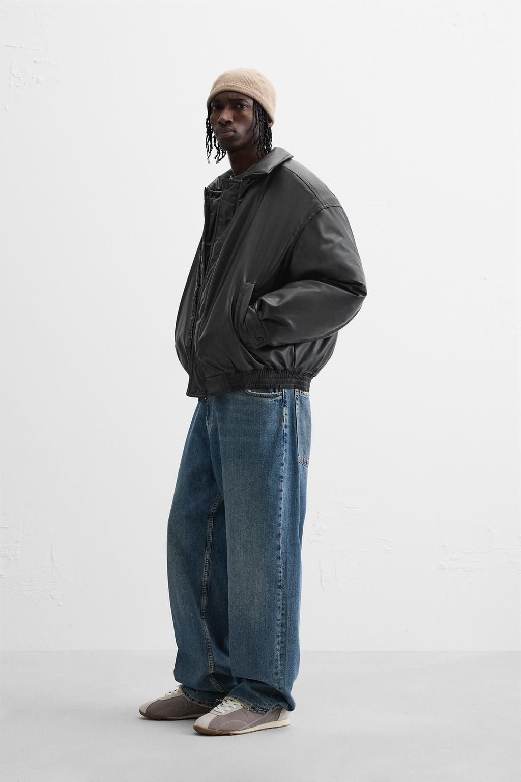 LEATHER EFFECT PUFFER JACKET - Zara фото 4