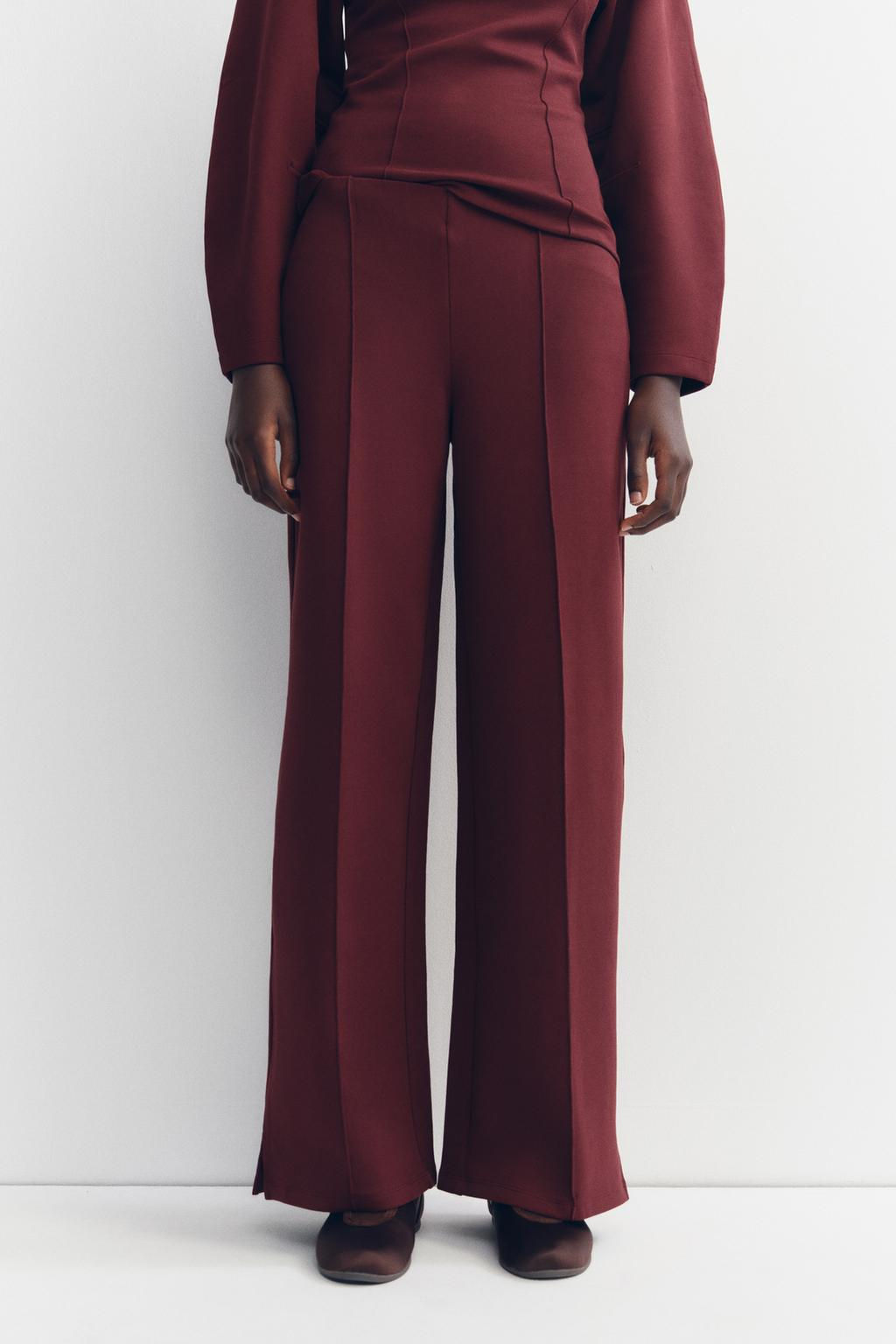 INTERLOCK KNIT TROUSERS WITH VENTS - Zara фото 18