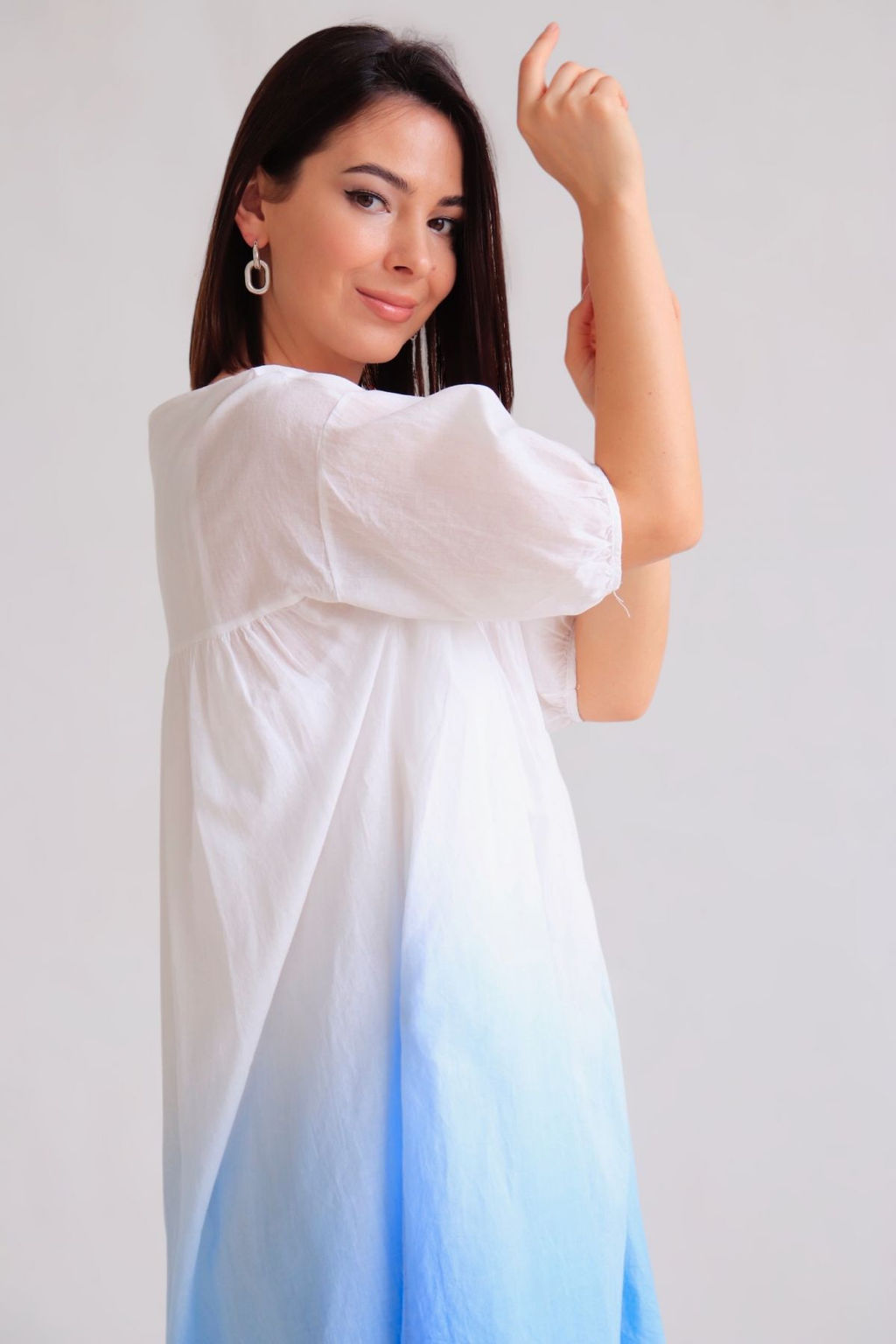 Martichelli Платье бело-голубое