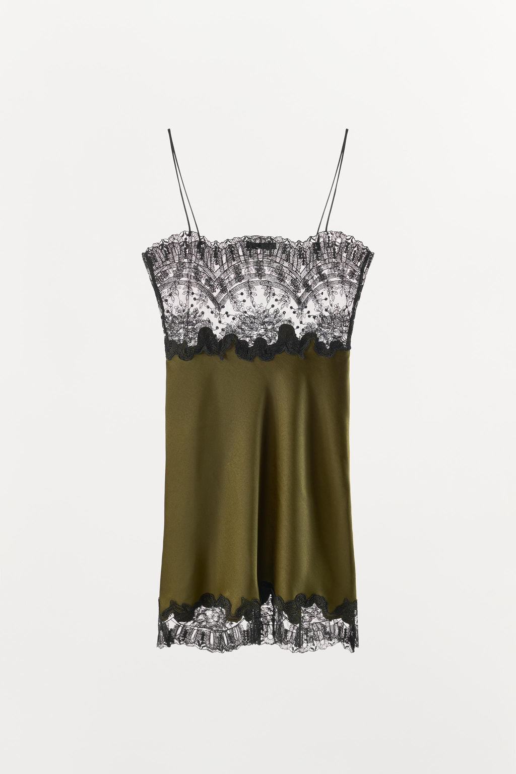 SATIN MIDI DRESS WITH LACE - Zara фото 4