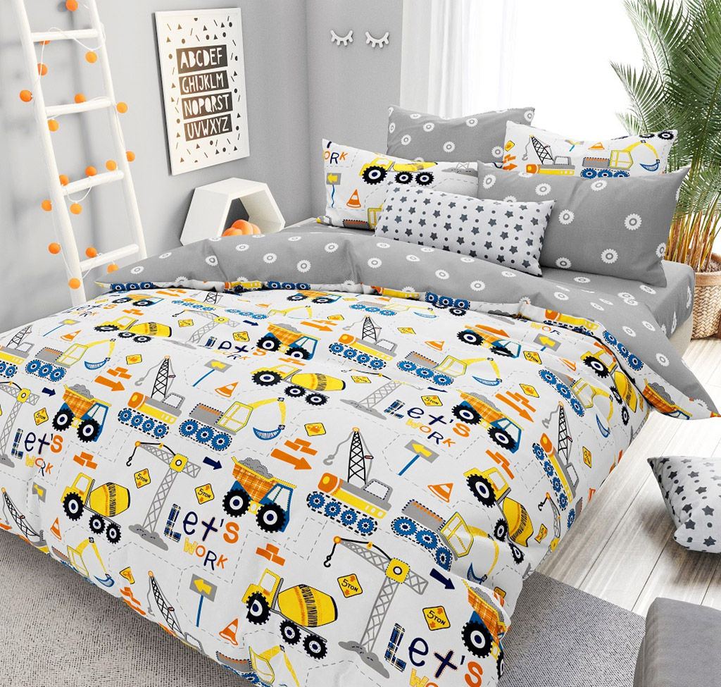 Наволочка 30х30см "Юный строитель", поплин "Комфорт" 115г/м2, хлопок 100%, с клапаном-запахом, упаковка ПП 22х30см, "Домашняя мода" (Россия)