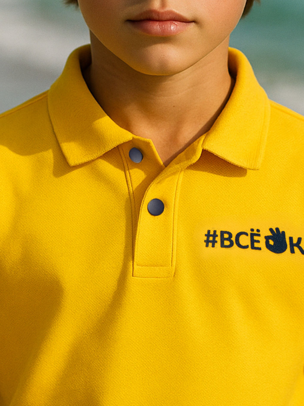 Футболка поло желтая Все ок